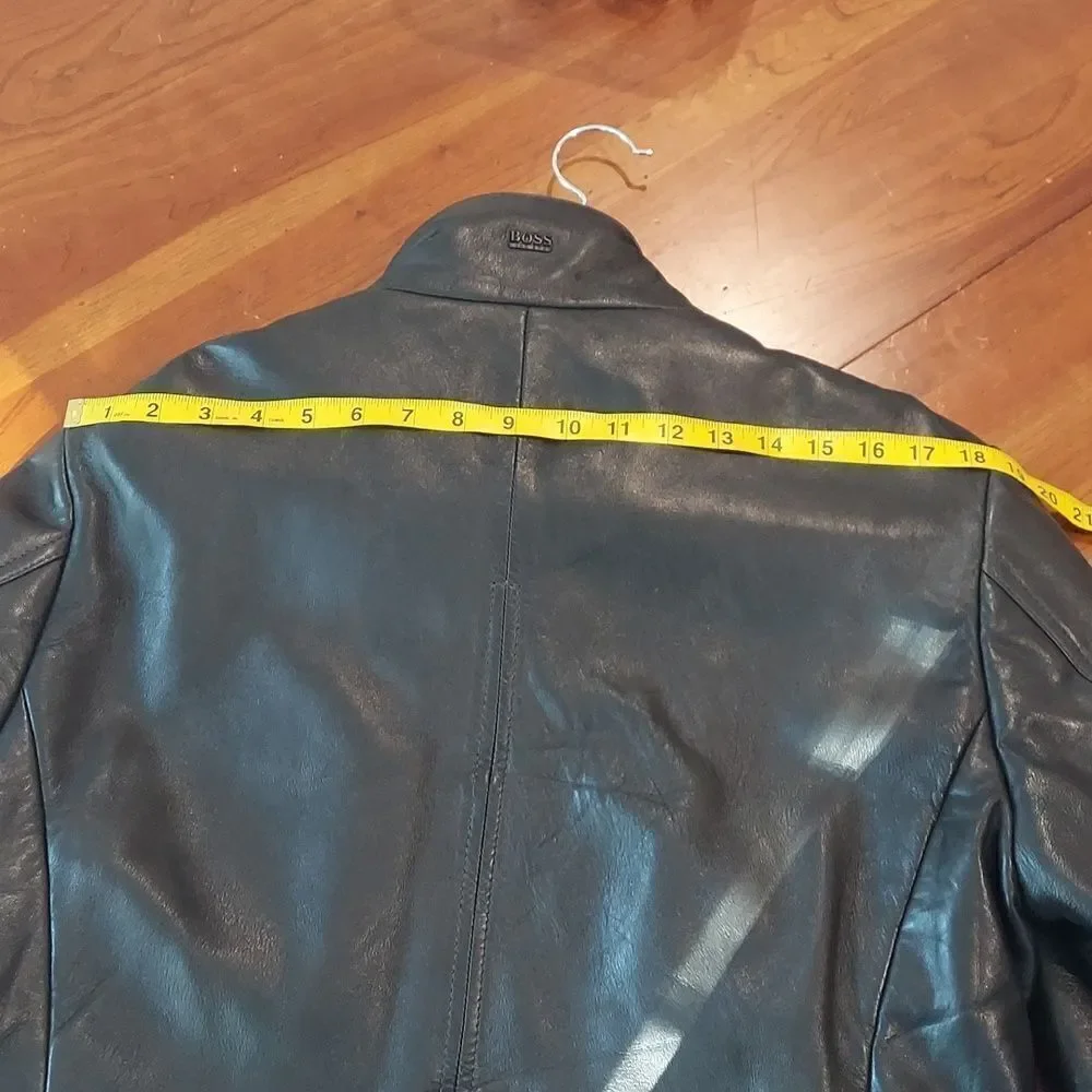 Hugo Boss Black Lambskin Leather Field Jacket 38R - Picture 12 of 16